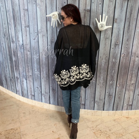 Last 1 New Boho Floral Embroidered Kimono - Picture 3 of 7